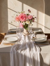 Pearl White Cotton Gauze Runner