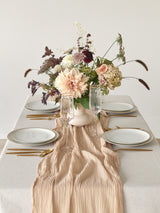 Beige Cotton Gauze Runner
