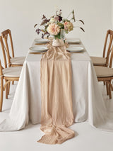 Beige Cotton Gauze Runner