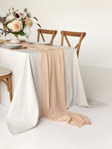 Beige Cotton Gauze Runner