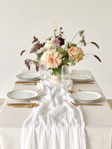 White Cotton Gauze Runner