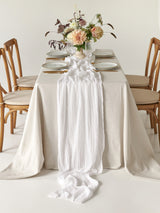 White Cotton Gauze Runner