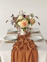 Burnt Orange Cotton Gauze Runner