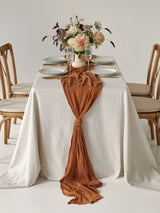 Burnt Orange Cotton Gauze Runner