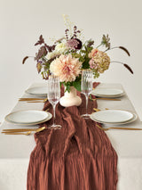 Terracotta Cotton Gauze Runner
