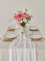 Pearl White Cotton Gauze Runner
