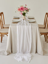 Pearl White Cotton Gauze Runner