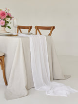 Pearl White Cotton Gauze Runner