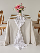 Pearl White Cotton Gauze Runner
