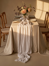 White Cotton Gauze Runner