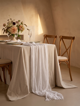White Cotton Gauze Runner