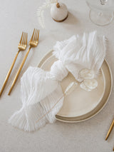 Pearl White Cotton Gauze Napkin Set