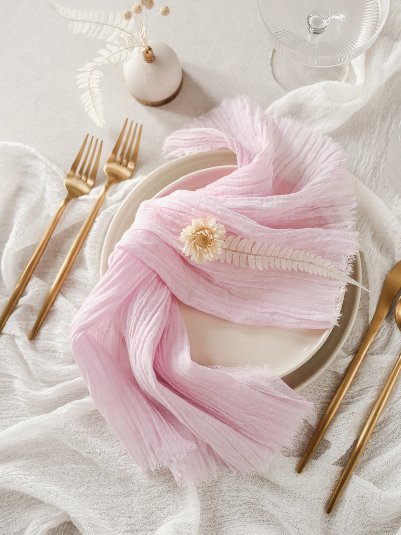 wedding cotton napkins rustic napkins boho napkins wedding napkins wedding decorations wedding linens crepe pink cotton napkins 