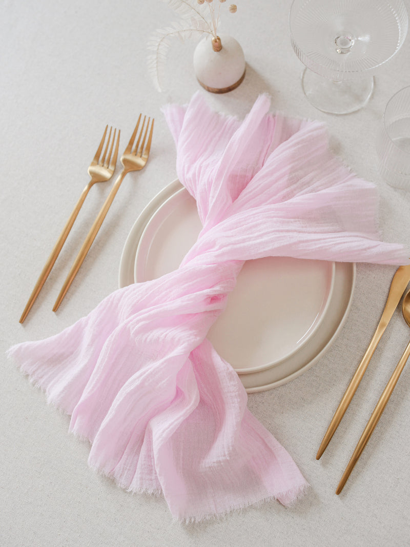 Blush Pink Cotton Gauze Napkin Set
