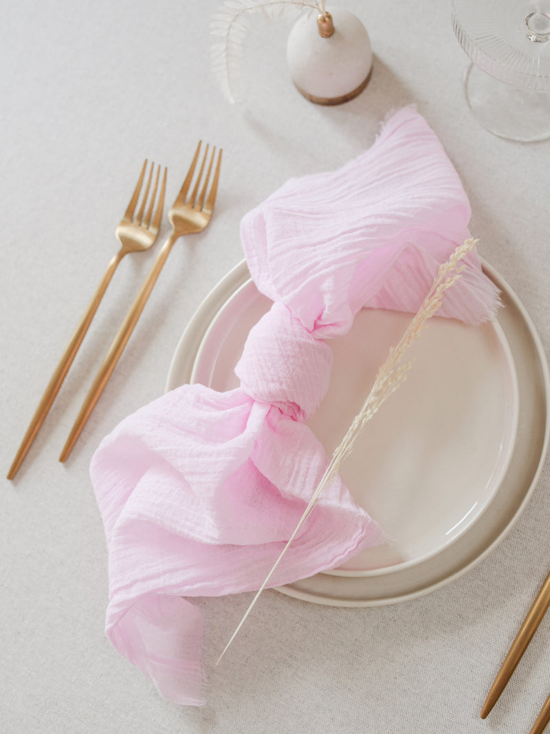 Blush Pink Cotton Gauze Napkin Set