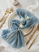 dusty blue cotton napkin wedding napkins boho napkins rustic napkins wedding linens wedding napkins 
