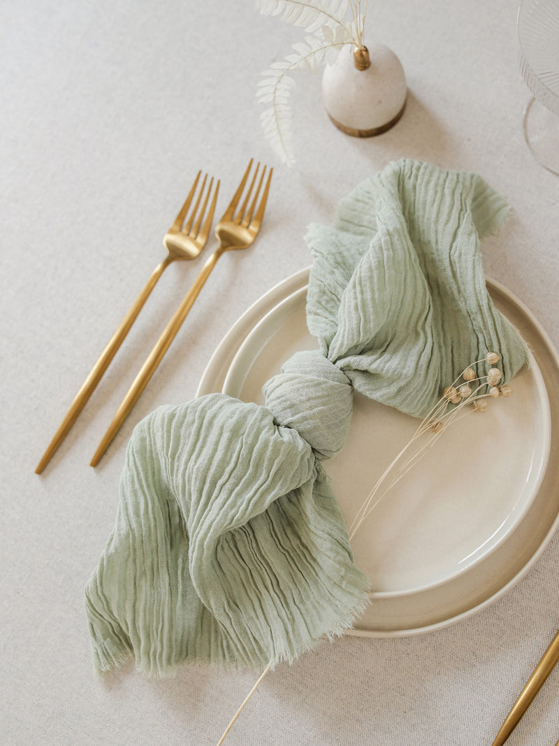 Sage Green Cotton Gauze Napkin Set