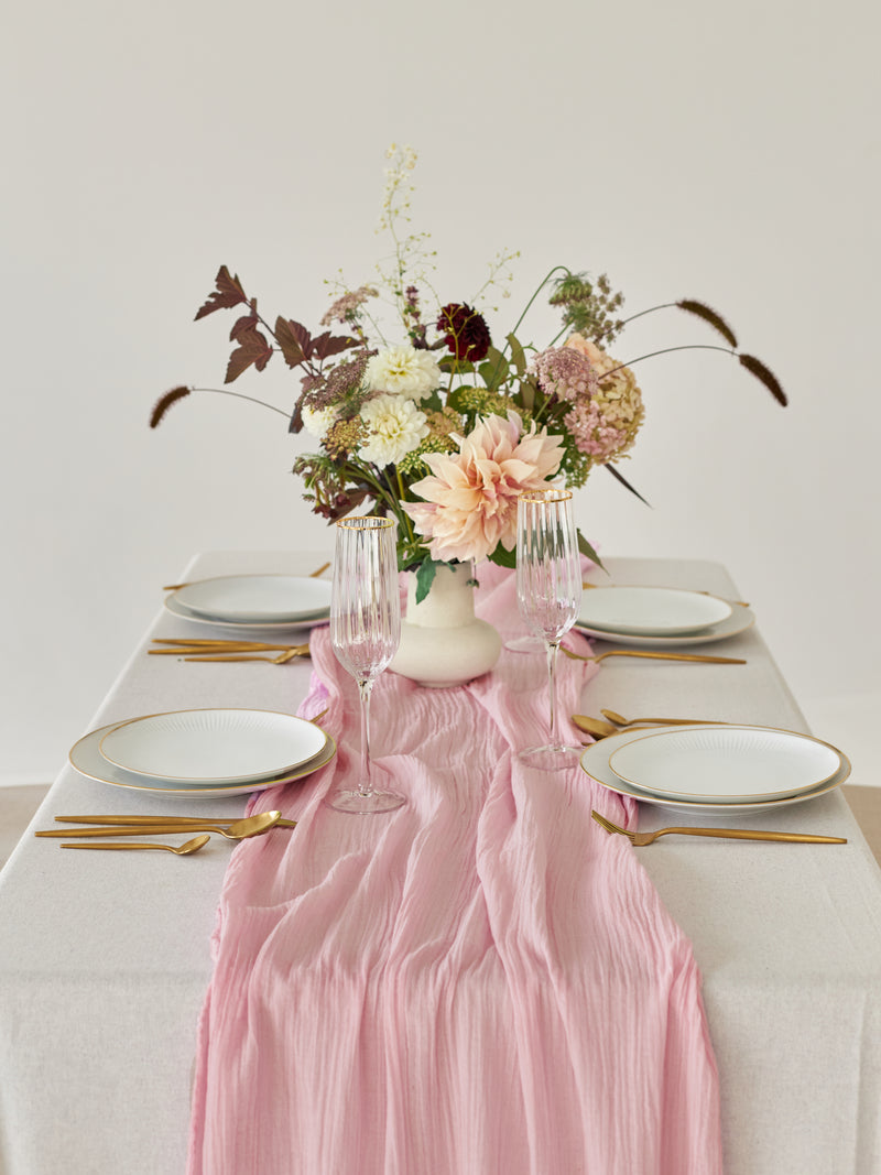pink dresser runner 13.5"x108" Satin Table Runner