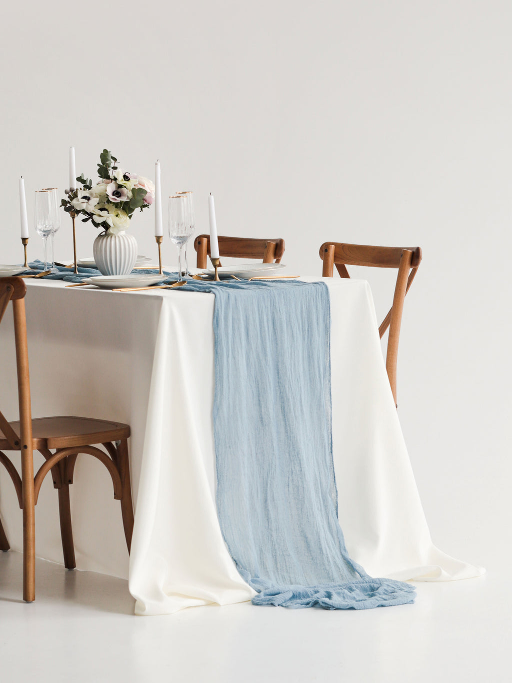 Dusty Blue Cheesecloth Gauze Runner