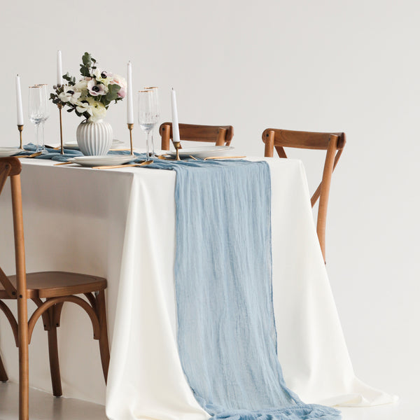 Dusty Blue Cheesecloth Gauze Runner