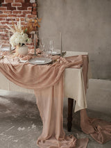 boho wedding decor cheesecloth table runner