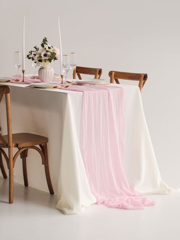 Baby Pink Cheesecloth Gauze Runner