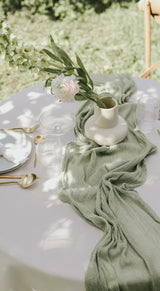 boho wedding cheesecloth table gauze runner