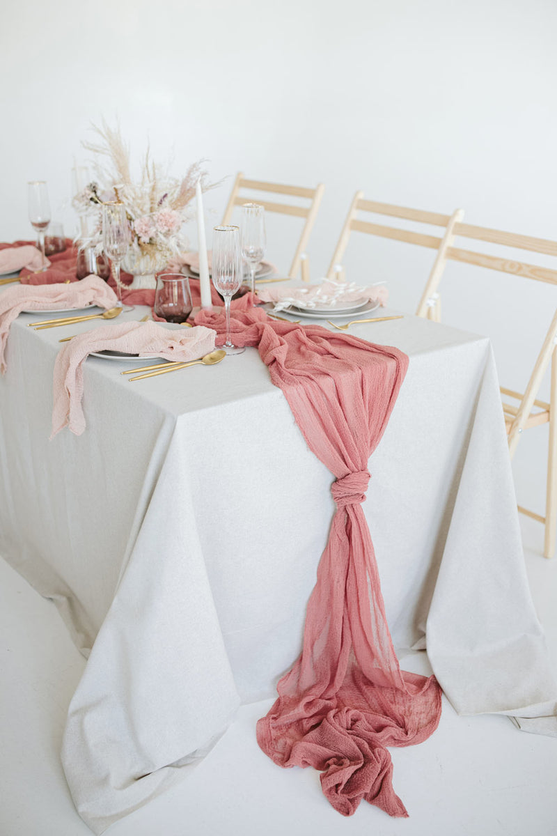 Red Clay Cheesecloth Gauze Runner