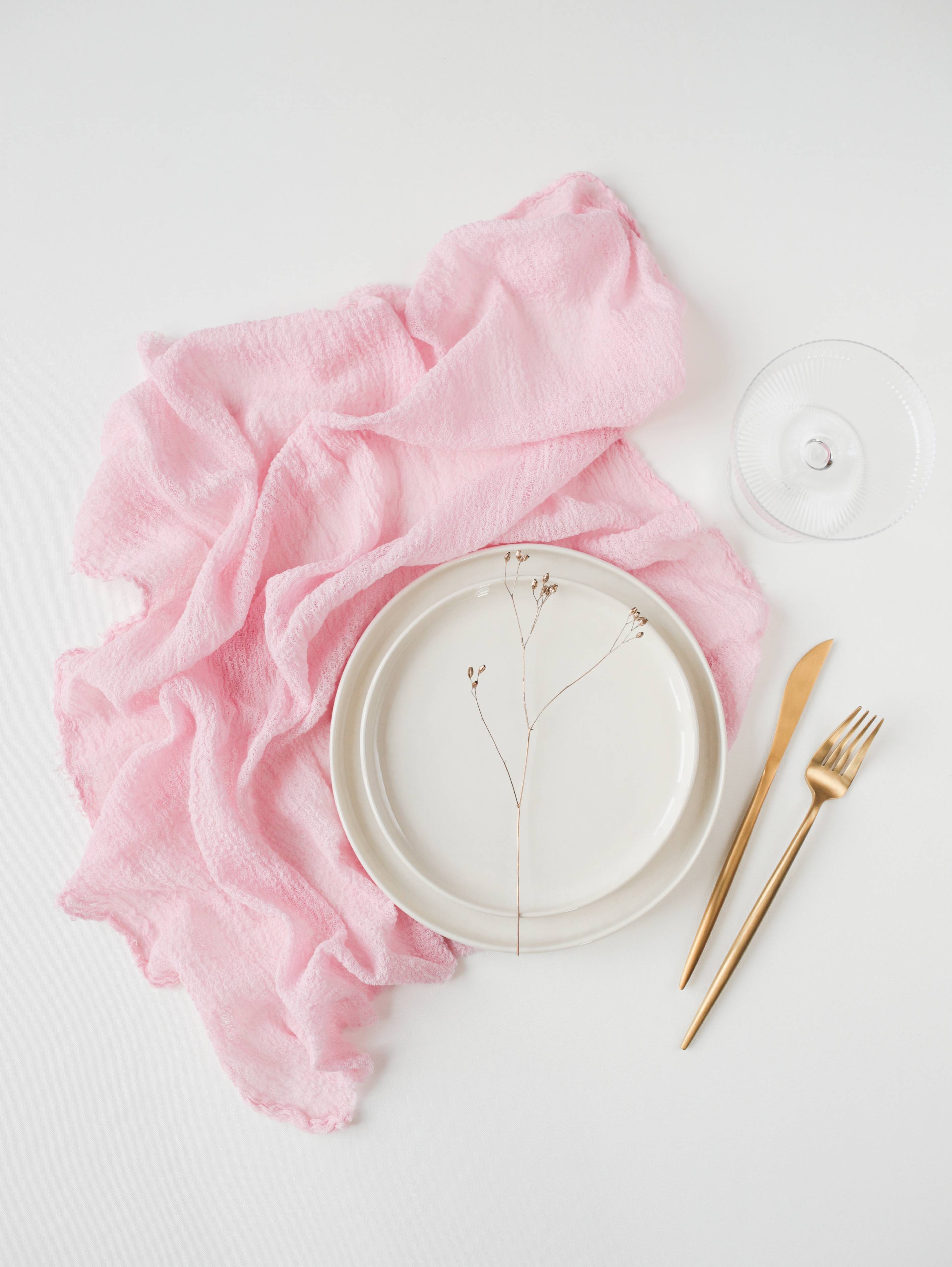 Pink Cheesecloth Blush Pink Cheesecloth Gauze Napkin Set – Emma's Attic Studio