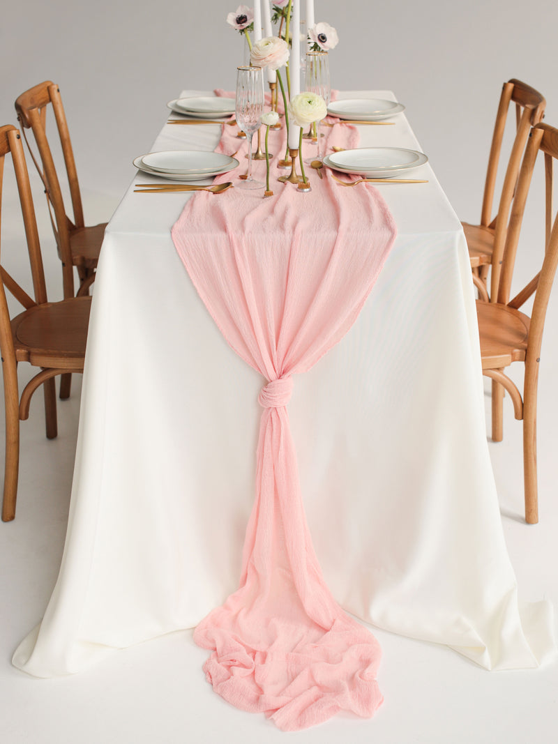 Coral Cheesecloth Gauze Runner
