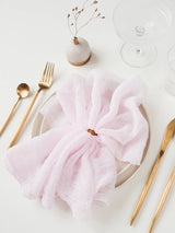 Crepe Pink Cheesecloth Gauze Napkin Set