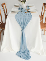 Dusty Blue Cheesecloth Gauze Runner