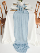 Dusty Blue Cheesecloth Gauze Runner