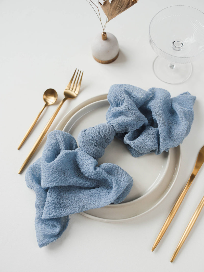 Dusty Blue Cheesecloth Gauze Napkin Set