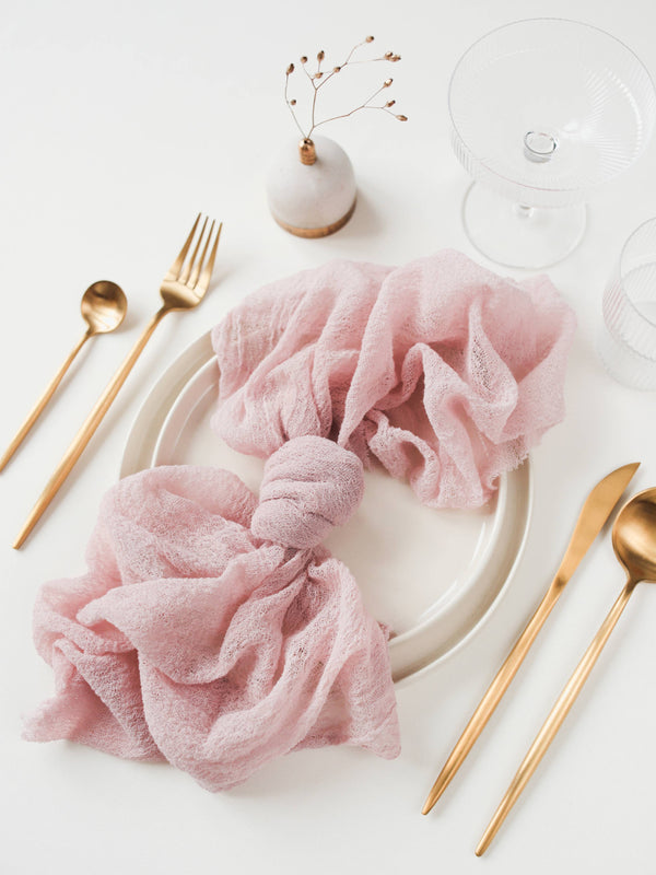 Dusty Rose Cheesecloth Gauze Napkin Set