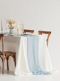 Dusty Blue Light Cheesecloth Gauze Runner