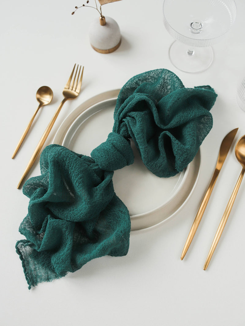 Emerald Green Cheesecloth Gauze Napkin Set