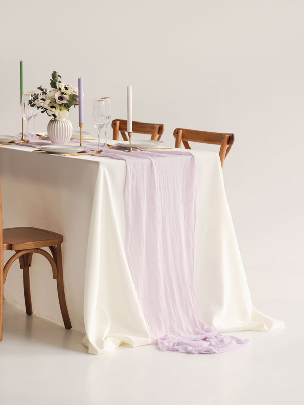 Lilac Light Cheesecloth Gauze Runner