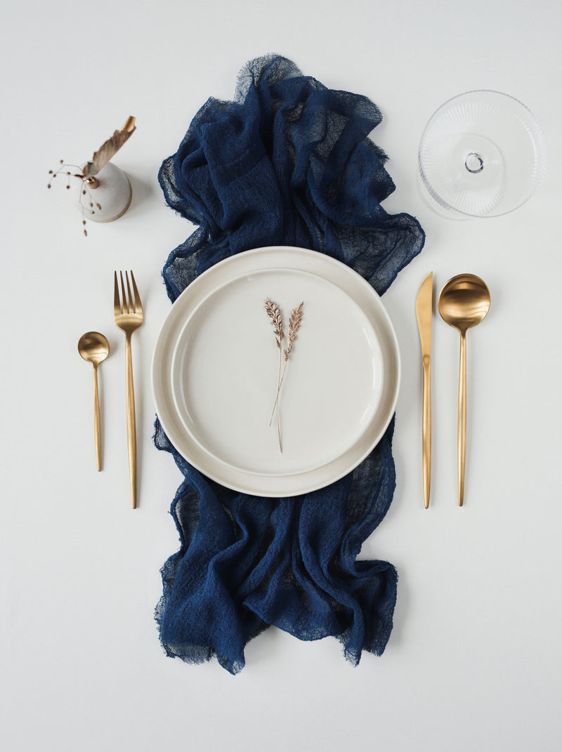 Navy Blue Cheesecloth Gauze Napkin Set