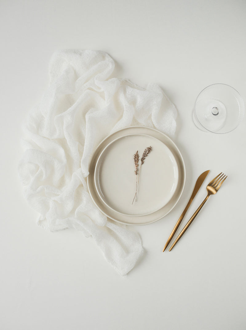 Pearl White Cheesecloth Gauze Napkin Set