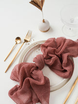 Red Clay Cheesecloth Gauze Napkin Set