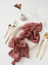 Red Clay Cheesecloth Gauze Napkin Set