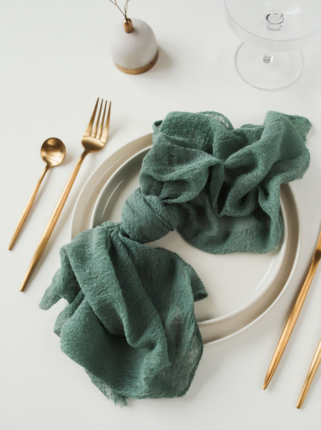 Sage Green Cotton Gauze Napkin Set – Emma's Attic Studio