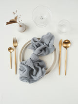 Silver Grey Cheesecloth Gauze Napkin Set