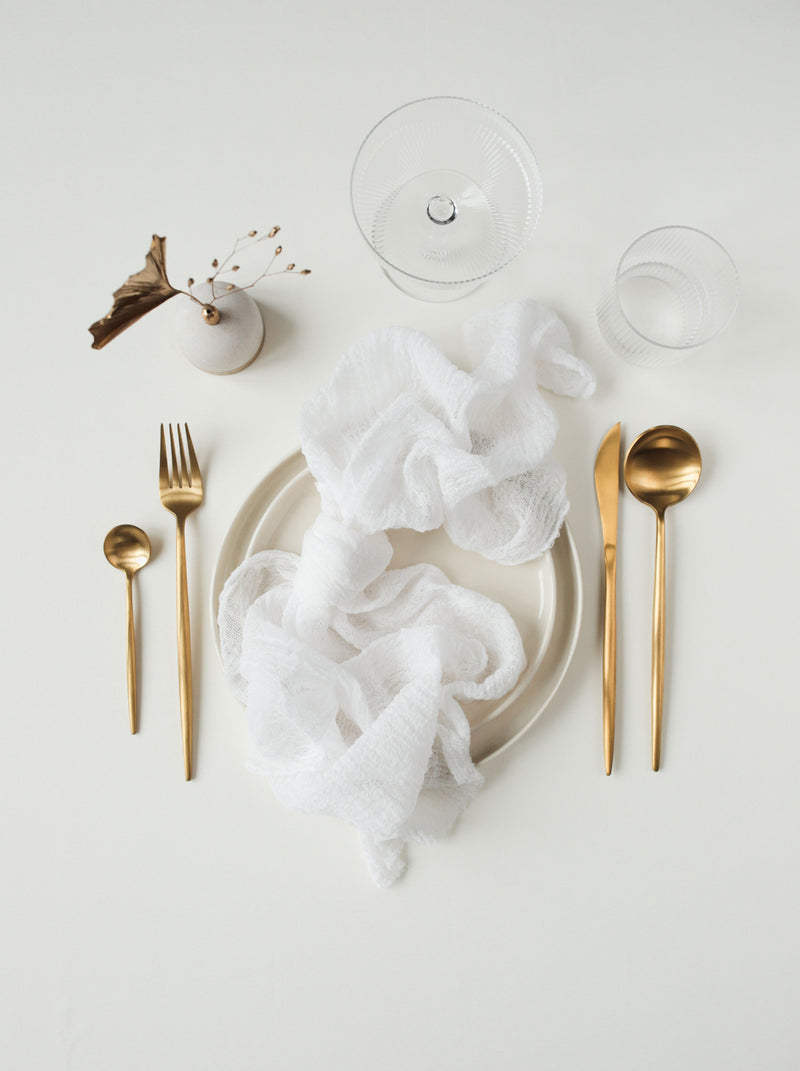 White Cheesecloth Gauze Napkin Set